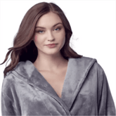Women Plush Hooded Robe – Spa Comfort
