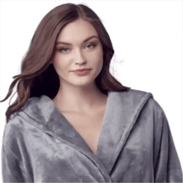 Women Plush Hooded Robe – Spa Comfort