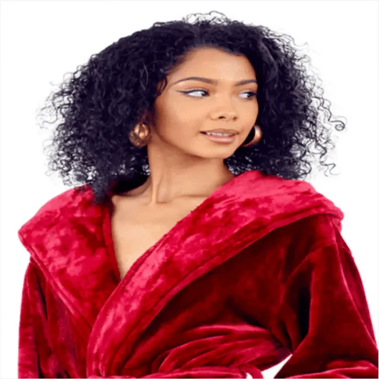 Women Plush Hooded Robe – Spa Comfort