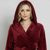 Women Plush Hooded Robe – Spa Comfort