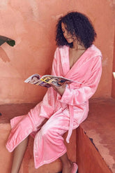 Women Plush Hooded Robe – Spa Comfort